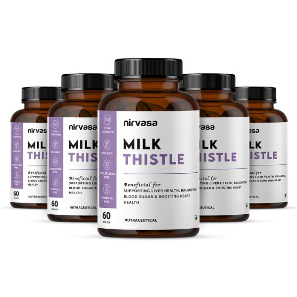 Nirvasa Milk Thistle Tablet (Pack of 5 x 60's) 1's - General Health