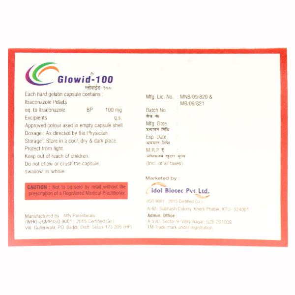 GLOWID 100 Capsule 7's - Fungal Infections-Anf