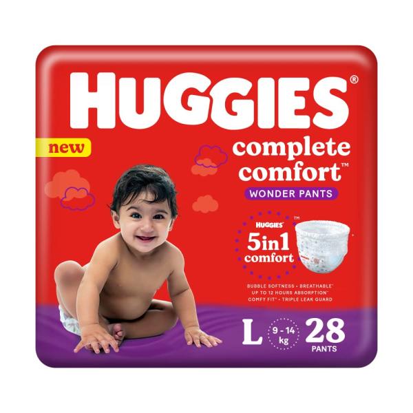 Netmeds | Huggies Complete Comfort Dry Diaper Pants (L) 28's