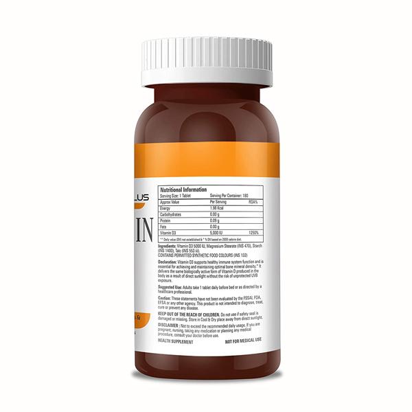 Abbie's Nutrition Plus Vitamin-D3 5000 IU Tablet 180's - Multi-Vitamins