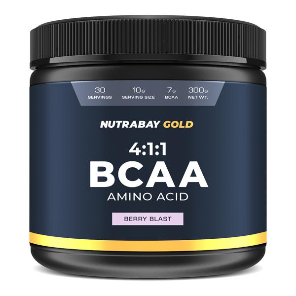 Netmeds | Nutrabay Gold BCAA Amino Acid Powder - Berry Blast Flavour 300 gm