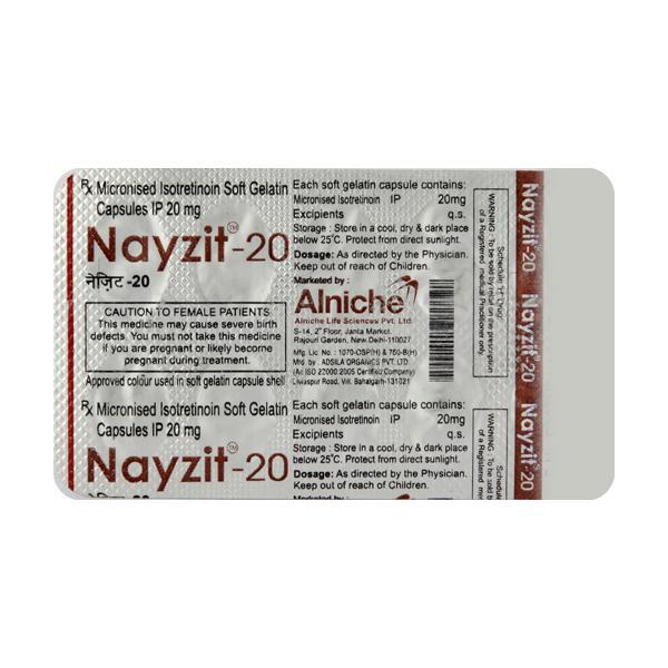 Nayzit 20mg Capsule 10'S - Acne-Acn