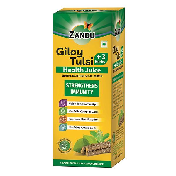 Netmeds | Zandu Giloy Tulsi + 3 Herbs Health Juice 1 litre