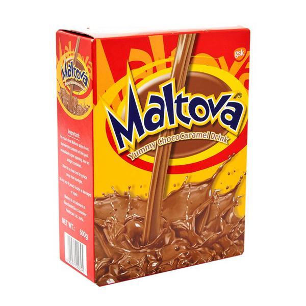 Maltova Yummy Choco Caramel Drink Powder 500 gm (Refill Pack) - Kids Nutrition