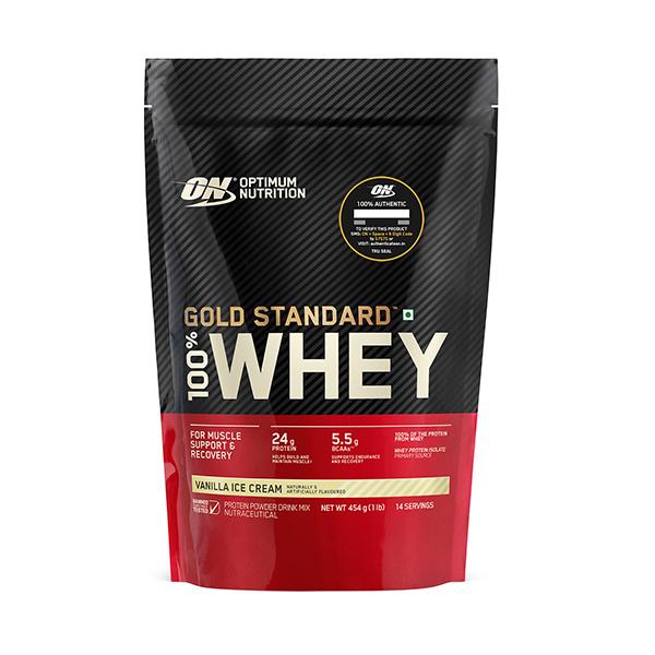 Netmeds | Optimum Nutrition (ON) 100% Whey Gold Standard Powder - Vanilla Ice Cream 1 lb