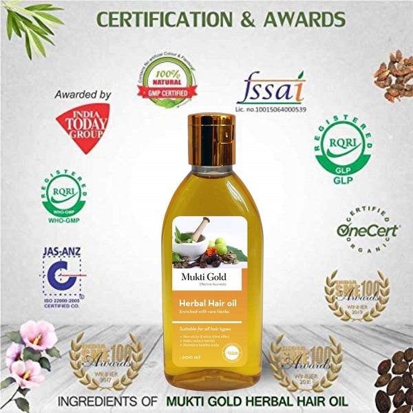 Mukti Gold Herbal Hair Oil 100 ml - Hair Oils