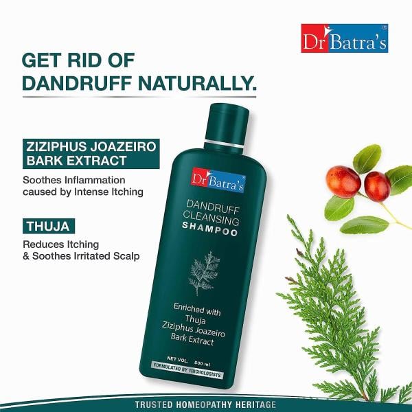 Dr Batra's Dandruff Cleansing Shampoo 500 ml + Hair oil 100 ml + Hair Vitalizing Serum 125 ml - Hair Treatment