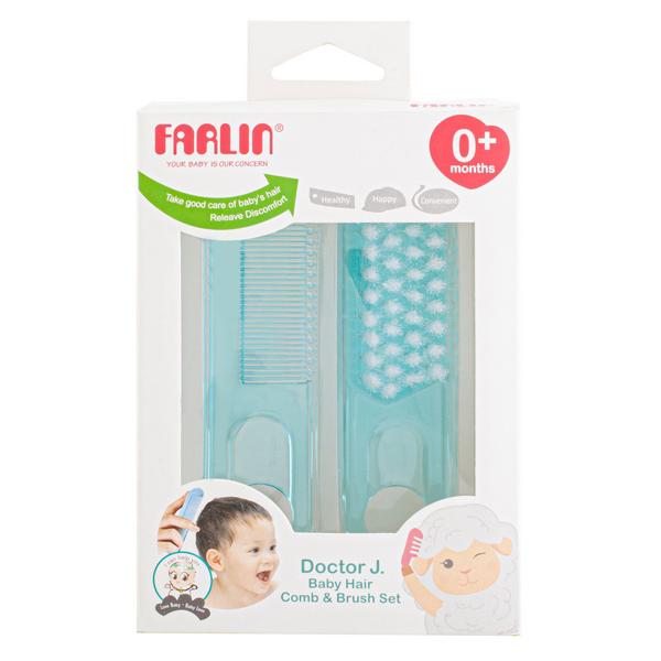 Netmeds | Farlin Comb & Brush Set (0+ Months) - Blue 1's