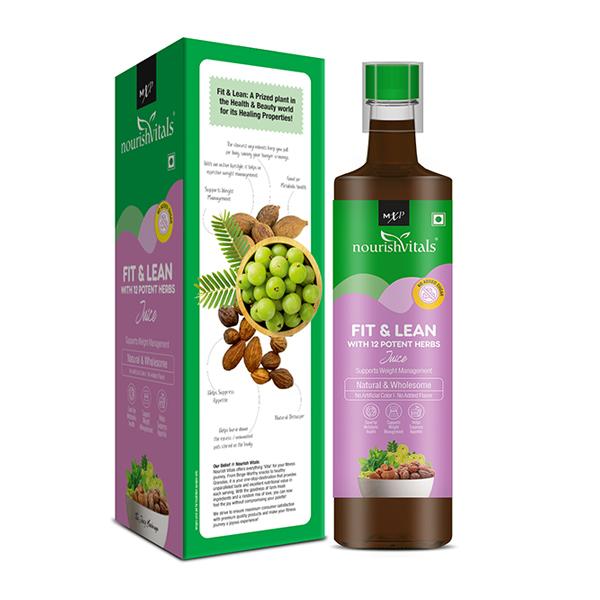 NourishVitals Fit & Lean with 12 Potent Herbs Juice 500 ml - Ayurvedic Juices
