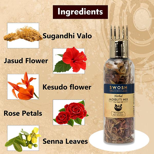 Swosh Herbal Jadibuti Hair Oil Mix (Pack of 2 x 15 gm) - Personal Care (Ayush)