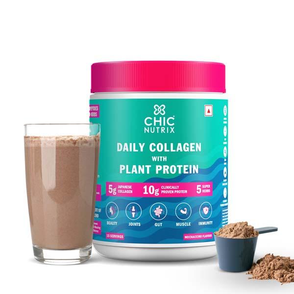 Netmeds | Chicnutrix Daily Collagen With Plant Protein - Mochaccino 330 gm