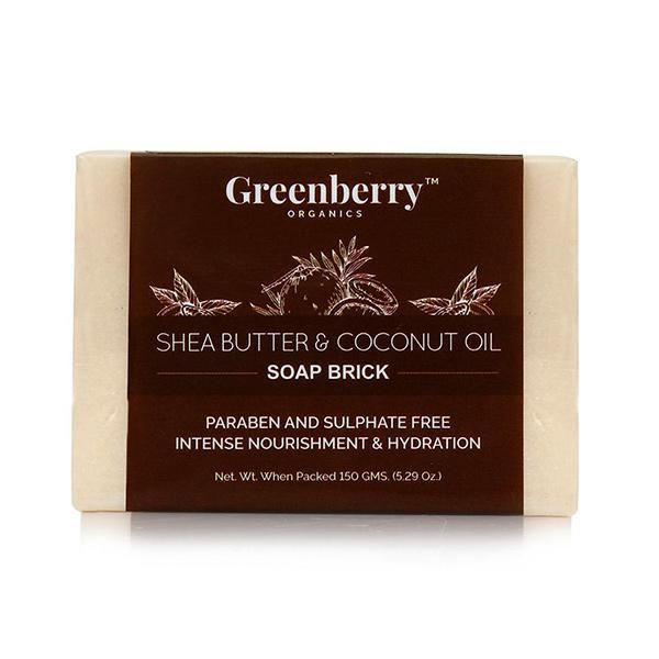 Greenberry Organics Soap Brick - Shea Butter & Coconut Oil 150 gm