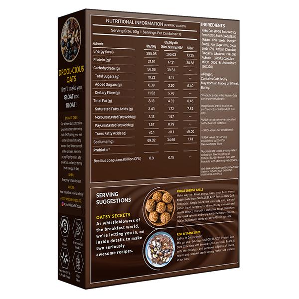MuscleBlaze High Protein Oats - Dark Chocolate 400 gm - Nutritional Bars