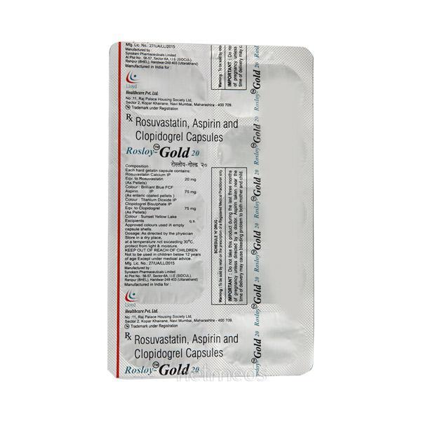 Rosloy Gold 20mg Capsule 10'S - Blood Clot-Ant