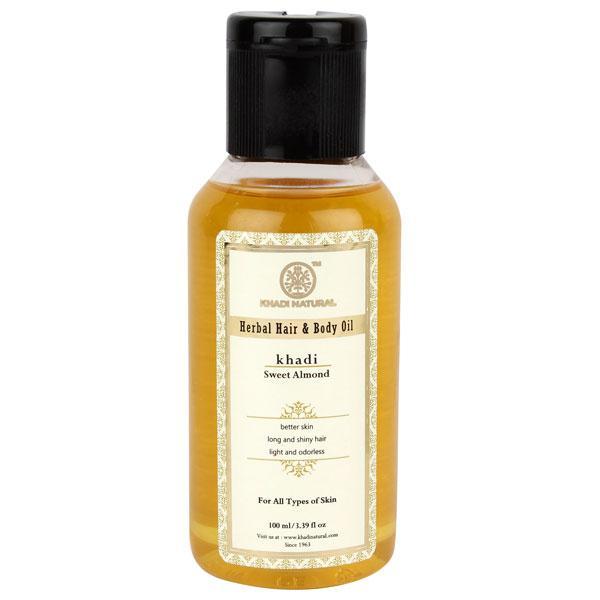 Khadi Natural Herbal Hair & Body Oil - Sweet Almond 210 ml - Massage Oils