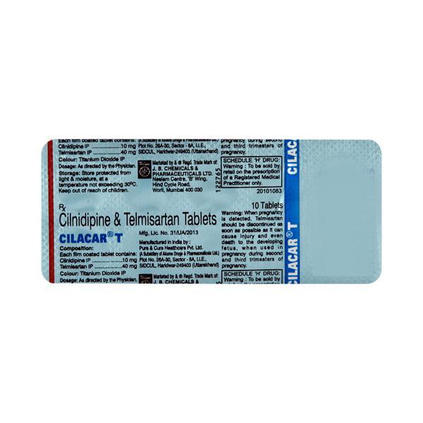 Cilacar T 40mg Tablet 10'S - Hypertension-Ana