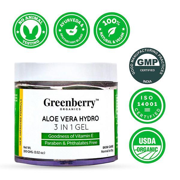 Greenberry Organics Aloe Vera Hydro 3-in-1 Gel 100 gm - Night Cream