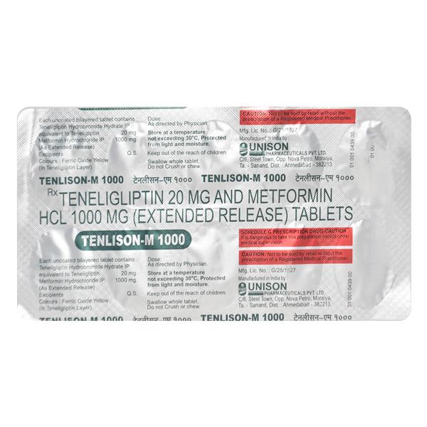 Tenlison M 1000mg Tablet 10'S - Diabetes-Ant
