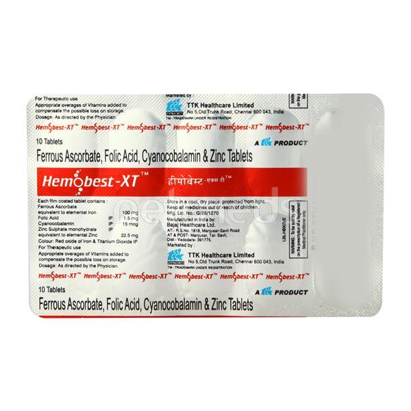 Hemobest XT Tablet 10'S - Anaemia-VMA