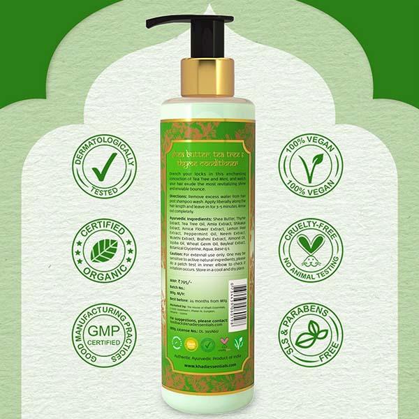 Khadi Essentials Luxurious Hair Care Conditioner - Shea Butter, Tea Tree & Thyme 200 ml - Conditioners