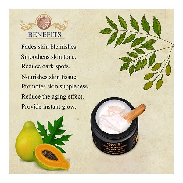 Bioayurveda Basics White Clay Anti-Blemish Face Pack Creme 120 gm - Face Packs