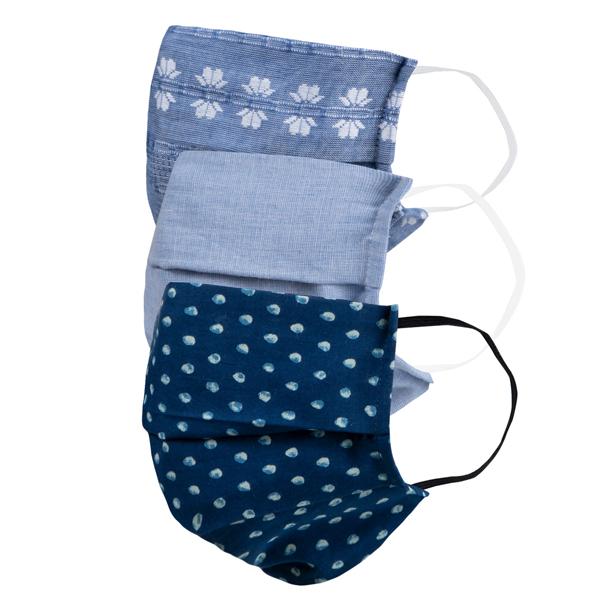 Faballey Ethnic 2 Ply Pleated Reusable Mask Set (3 Pcs)