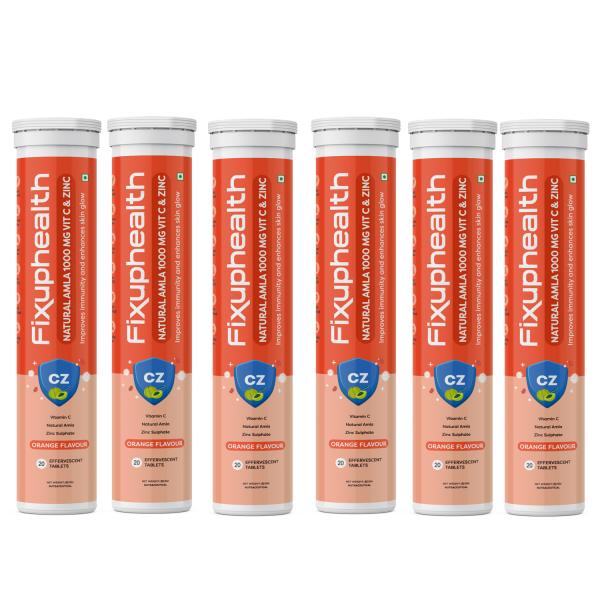 FixUpHealth Apple Cider Vinegar Effervescent Tablet - Apple Flavour (Pack of 6 x 20's) - Apple Cider Vinegars