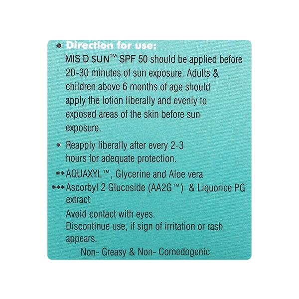 MIS D SUN SPF 50 PA+++ SUNSCREEN Lotion 50ml - Sunscreen Preparations-Oth