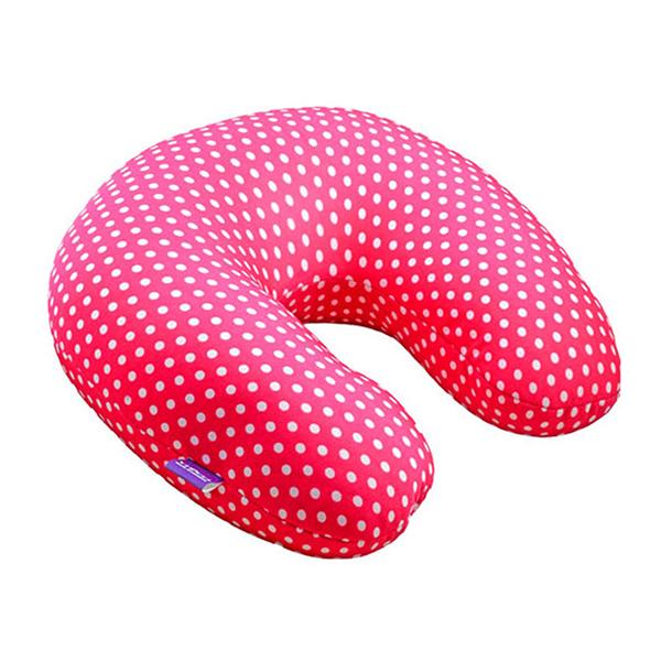 VIAGGI Microbead U Shape Travel Neck Pillow - Pink Mini Dot - Pads And Pillows