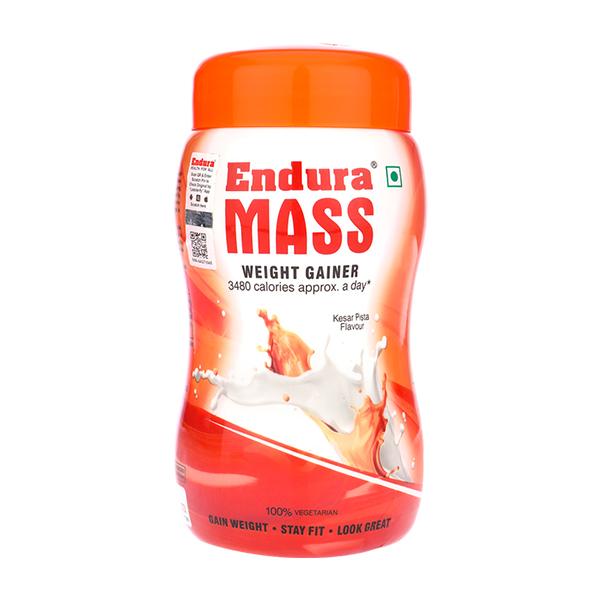 Endura Mass Weight Gain Powder - Kesar Pista Flavour 500 gm - Weight Gain