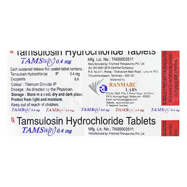 TAMSWIN 0.4mg Tablet 10's - Bladder And Prostate Disorders-Dru
