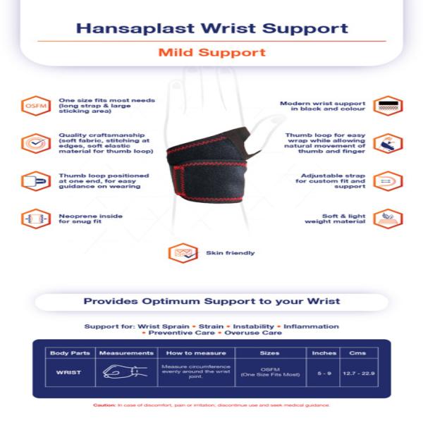 Hansaplast Wrist Support (One Size Fits All) 1's - Hand/Wrist Supports