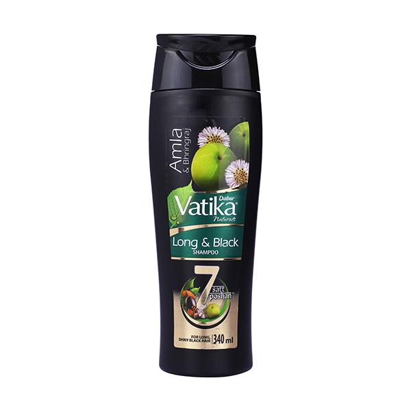 Netmeds | Dabur Vatika Naturals Long & Black Shampoo - Amla & Bhringraj 340 ml