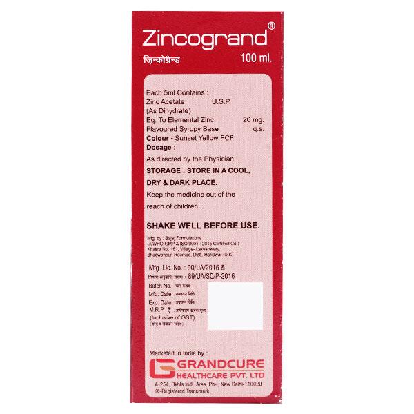 ZINCOGRAND Syrup 100ml - Supplements-Vam