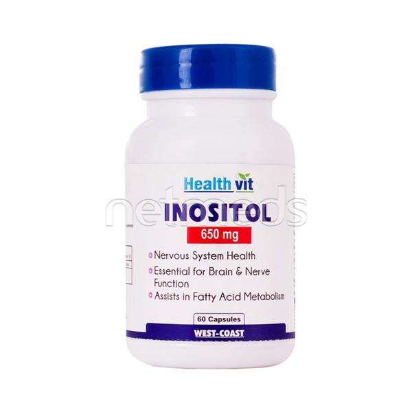 HealthVit Inositol 650 mg Capsules 60's - Calcium And Minerals