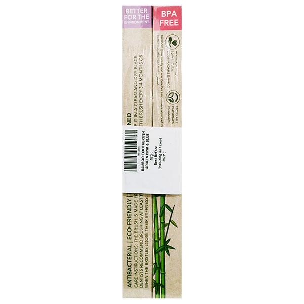 Dr. Morepen Organic Bamboo Adult Toothbrush Combo Pack (Soft) (Purple 1's + Pink 1's) - Toothbrushes