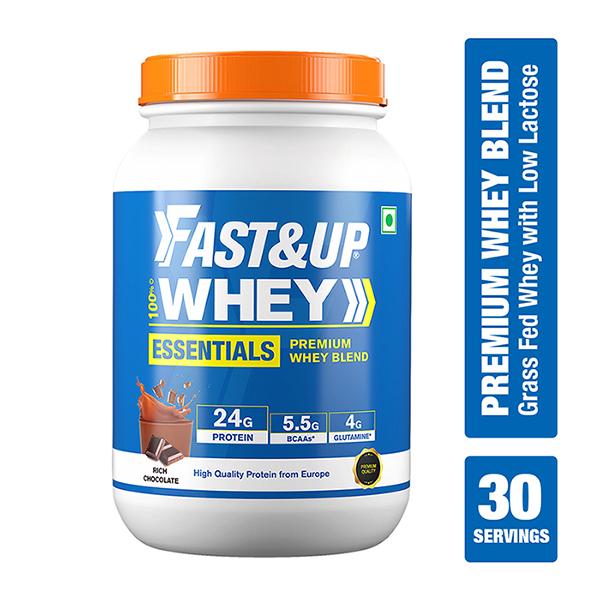 Netmeds | Fast&Up Whey Essentials Powder - Rich Chocolate Flavour 2.10 lb