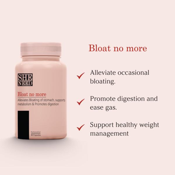 Sheneed Bloat No More Digestive Enzyme Capsule - Pack of 2 x 60's - Digestive Health