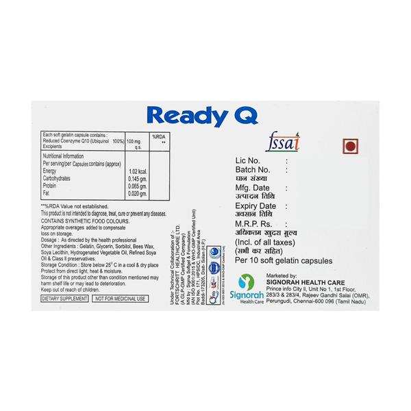 READY Q Softgel Capsule 10's - Supplements-Sup