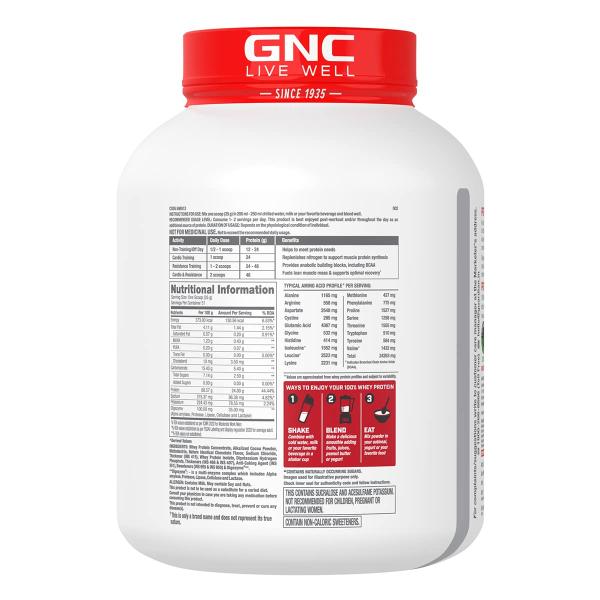 GNC Pro Performance 100% Whey Protein - Chocolate Fudge 1.81 kg - Whey Proteins