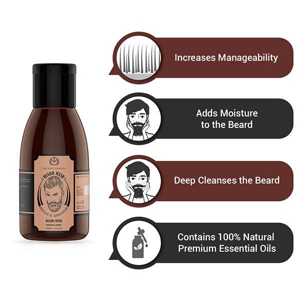 The Man Company Beard Wash for Smoothening - Argan & Geranium 100 ml - Beard Wash