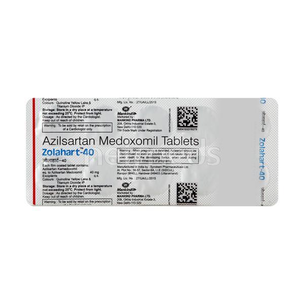 Zolahart 40mg Tablet 10'S - Hypertension-Ang