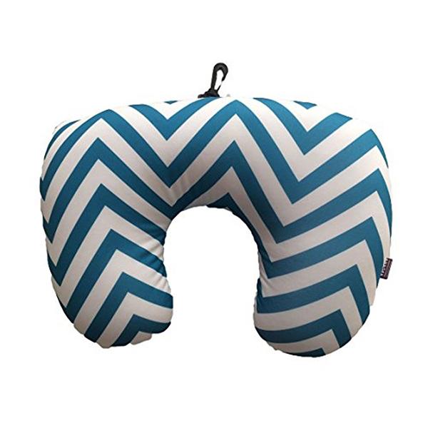 VIAGGI 2 in 1 Microbeads Convertible Neck Pillow- White & Blue - Pads And Pillows