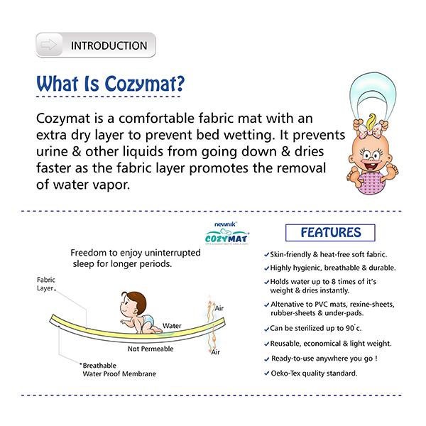 Cozymat Waterproof Bed Protector Combo - Navy Blue (L) + Plum & Firoza (S) - Baby Bedding