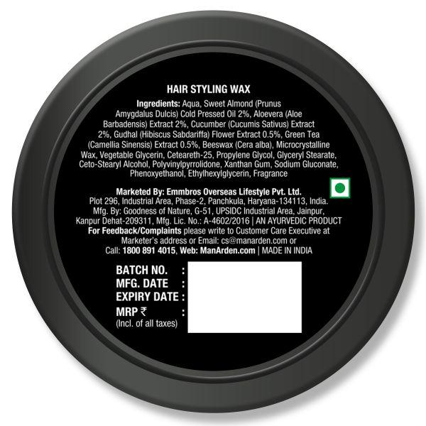 Man Arden Hair Styling Wax Gloss Finish (Medium to High Hold) 50 gm - Hair Gels & Waxes