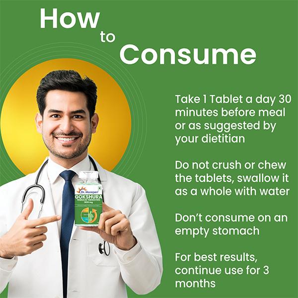 Dr. Morepen Gokshura 1000 mg Tablet 60's - Speciality Medicines