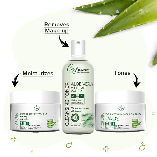 CGG Cosmetics Aloe Vera Daily Toning Cleansing Pads- All Skin Types 50 gm - Face Wash & Cleansers