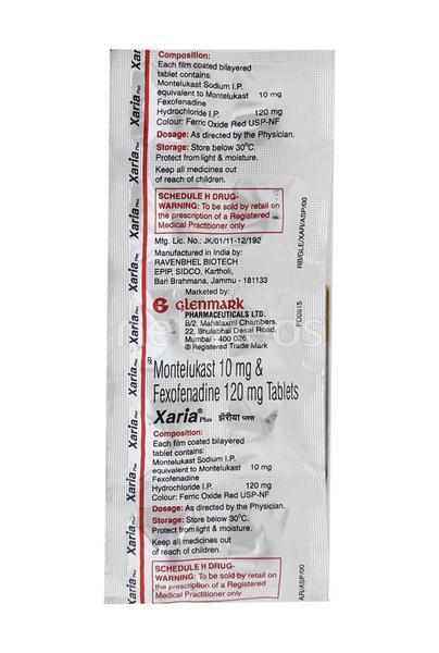 Xaria Plus Tablet 10'S - Allergies-Ant