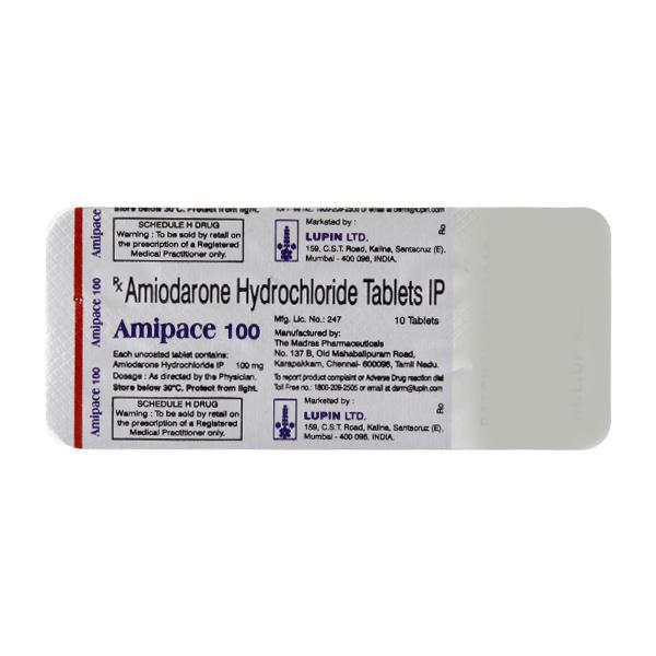 Amipace 100mg Tablet 10'S - Arrhythmiasis