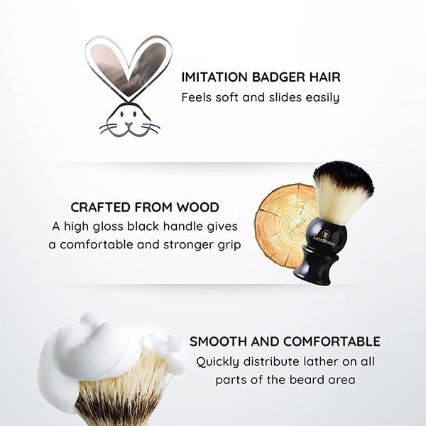 LetsShave Shaving Brush - Black - Shavers